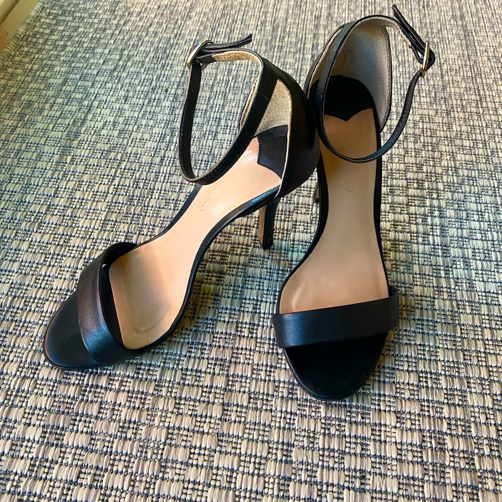 Tony Bianco Black Ankle Strap Heels